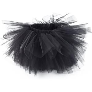 Girls Black Tulle Tutu Skirt 6-Layered Fluffy Skirt Petticoat Ballet Small 2-3T
